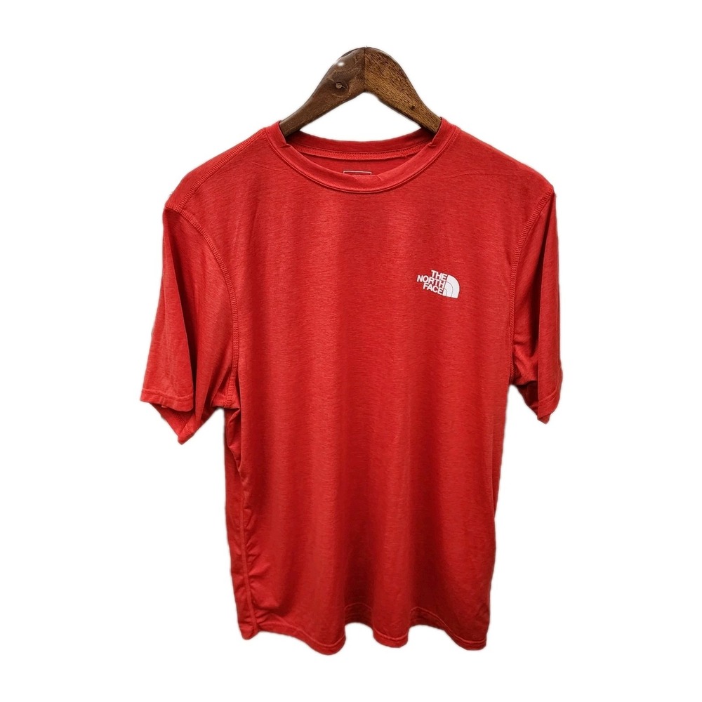 The North Face Mens Short Sleeve T-Shirt Orange Red Athletic Climbing Running XL